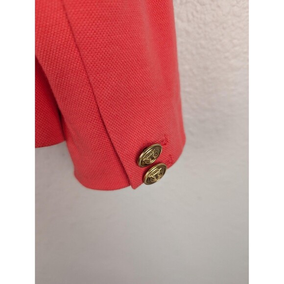Talbots Blazer Jacket Womens Petite 4P Coral Pink One Button Gold Buttons Lined - Picture 5 of 8